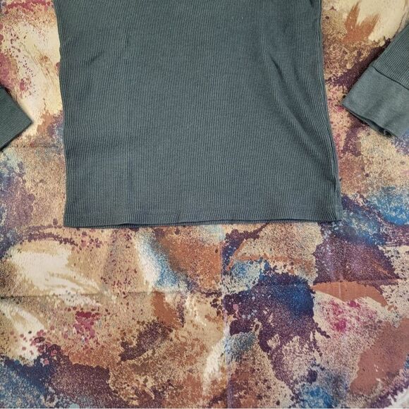 Arizona Jean Co Men's Shirt Small Green Long Sleeve Thermal Crew Neck Waffle - Picture 2 of 13